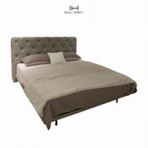 sk116 khaki diamond headboard bed frame