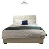 sk118 Bed with diamond embossed and curved backrest