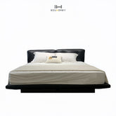 sk127-Black-eco-leather-soft-backrest-bed