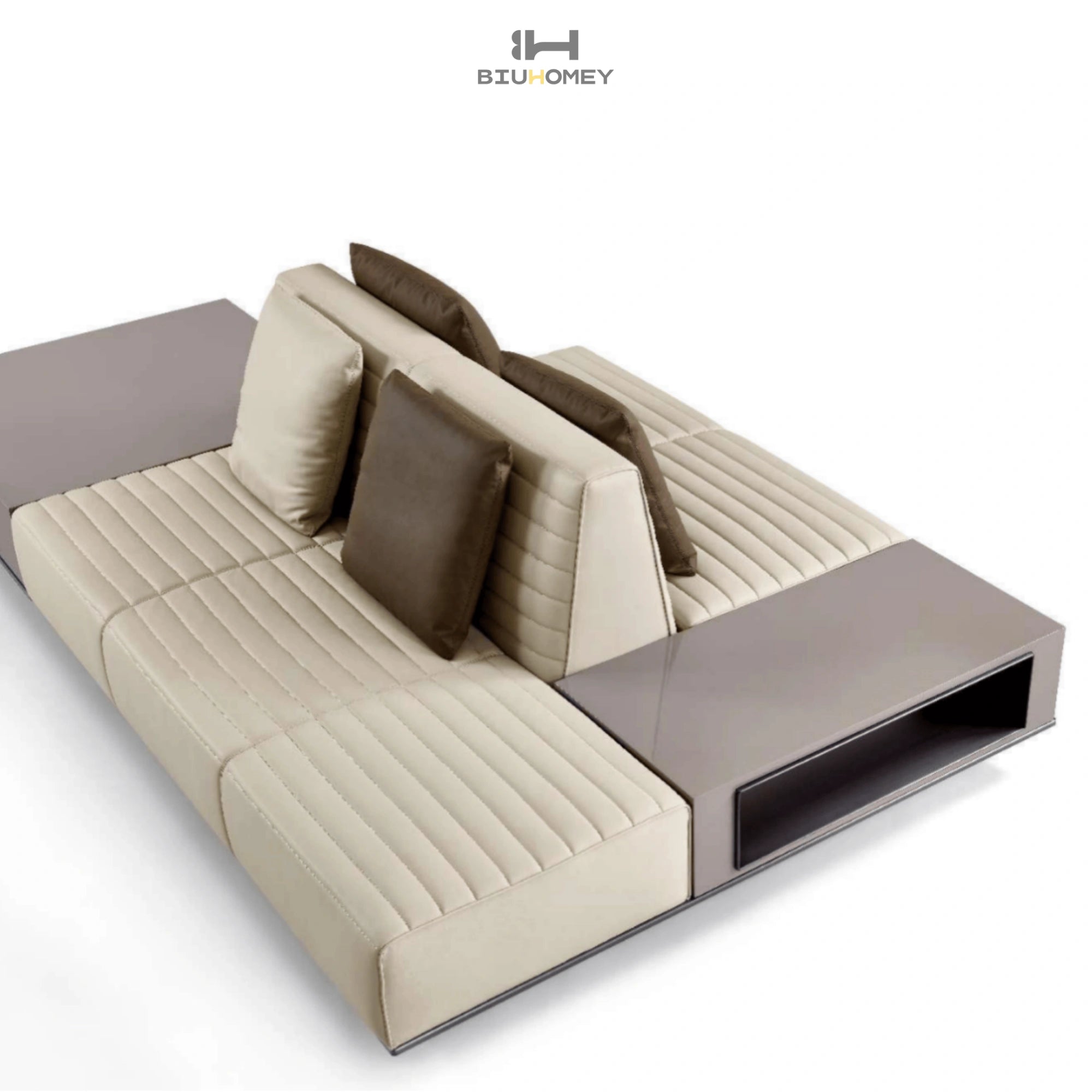 Biuhomey leather sofa with backrest modular sofa details
