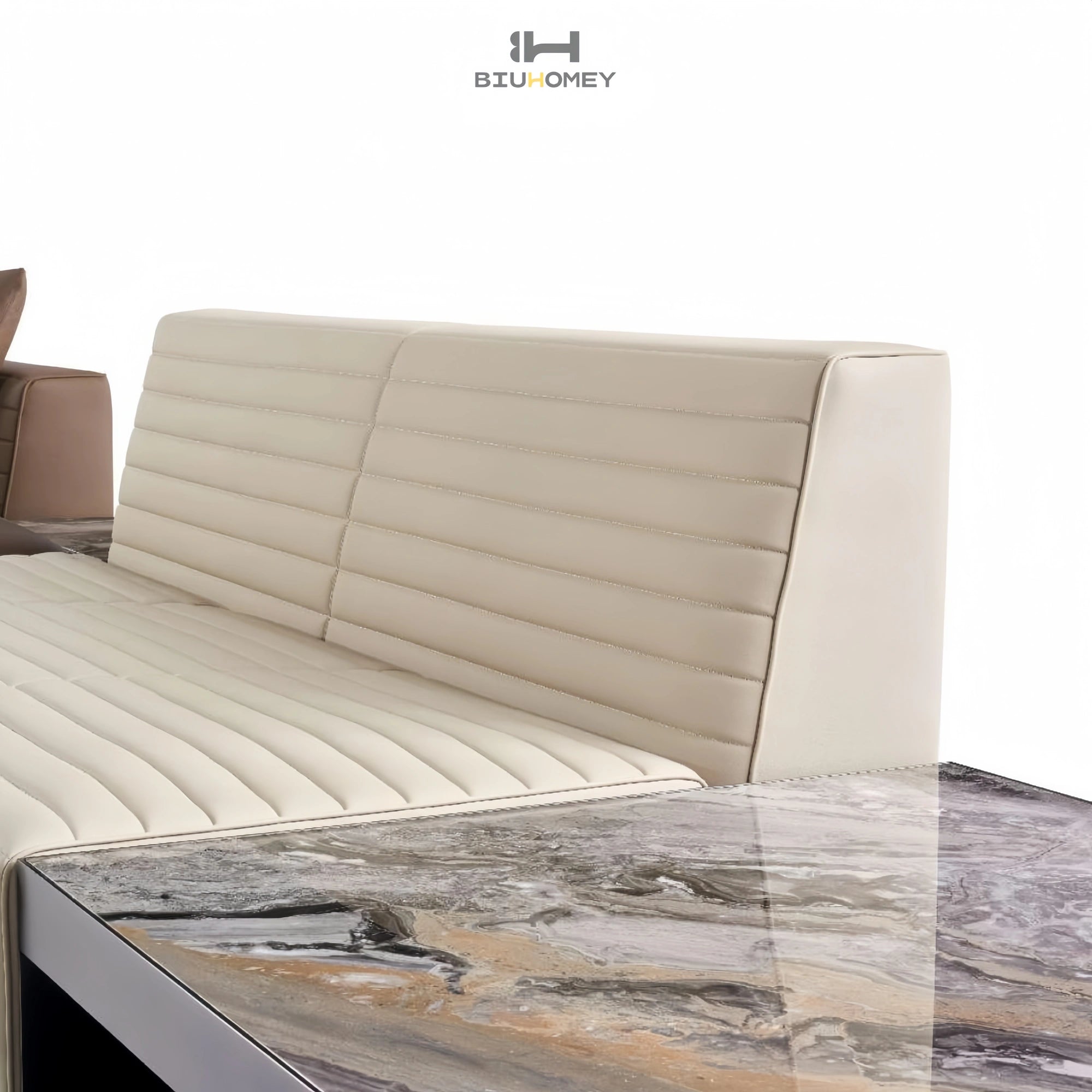 Biuhomey leather sofa white details