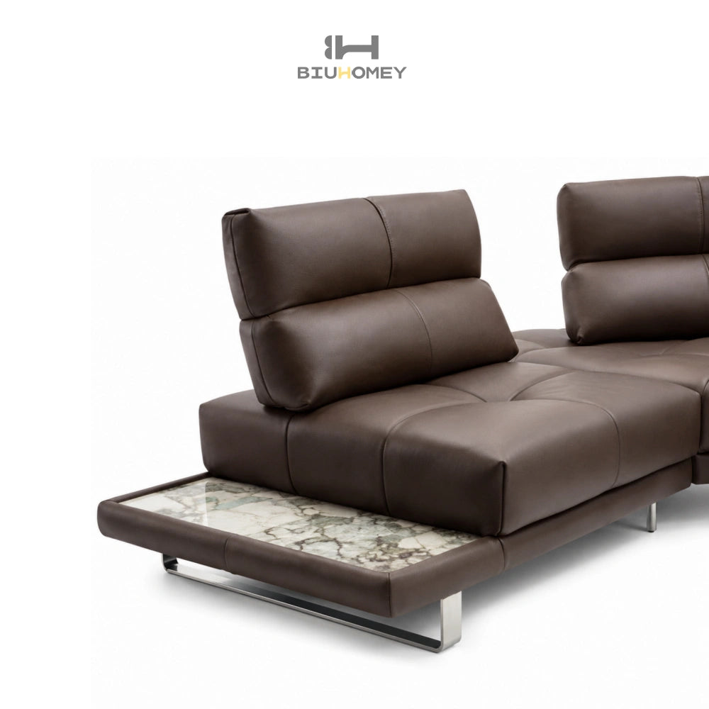 Cocoa 4-Seat Leather Sectional