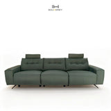 Pine Reclining Sofa with Headrest
