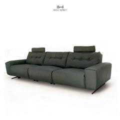 Pine Reclining Sofa with Headrest