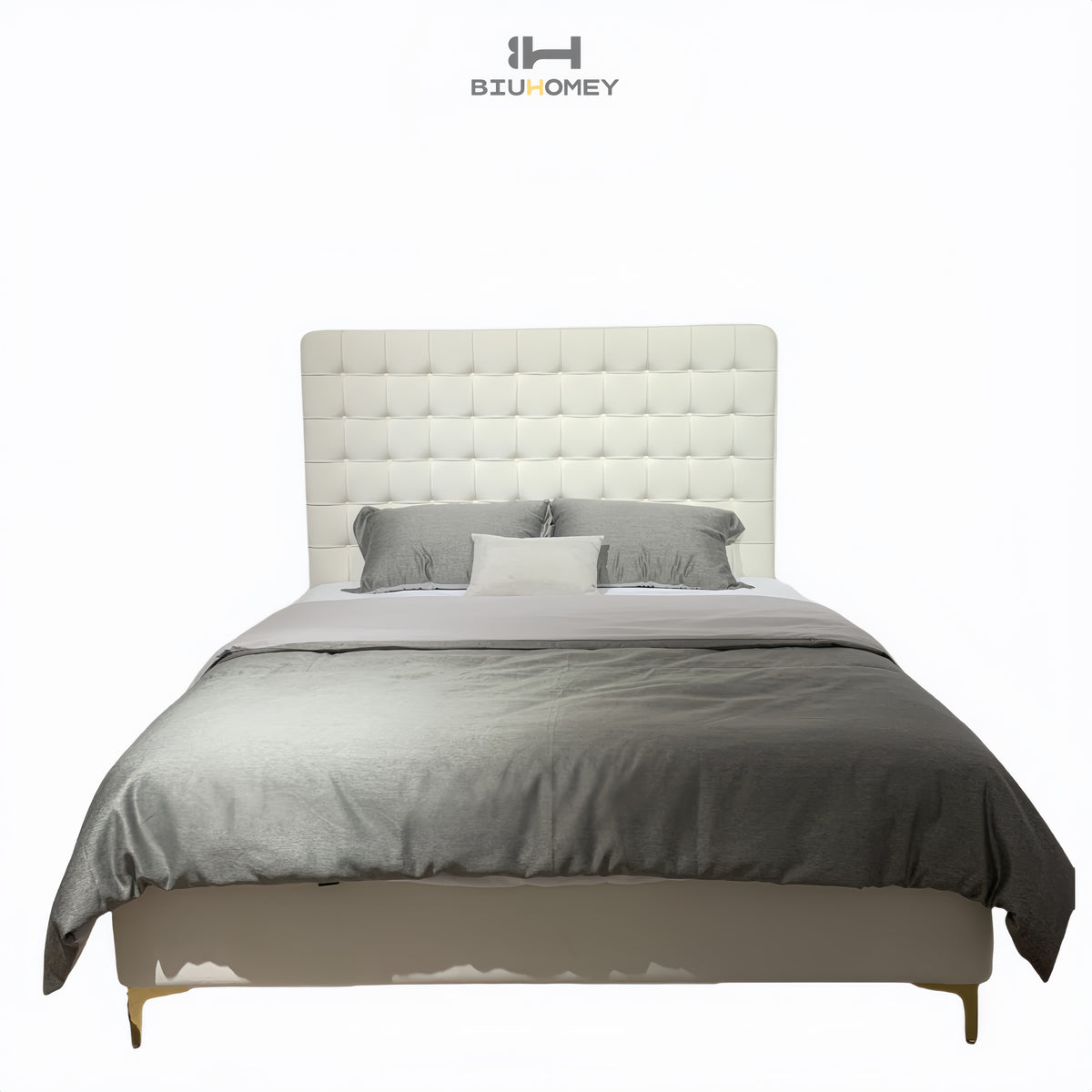 sk109 white lattice back soft bed front