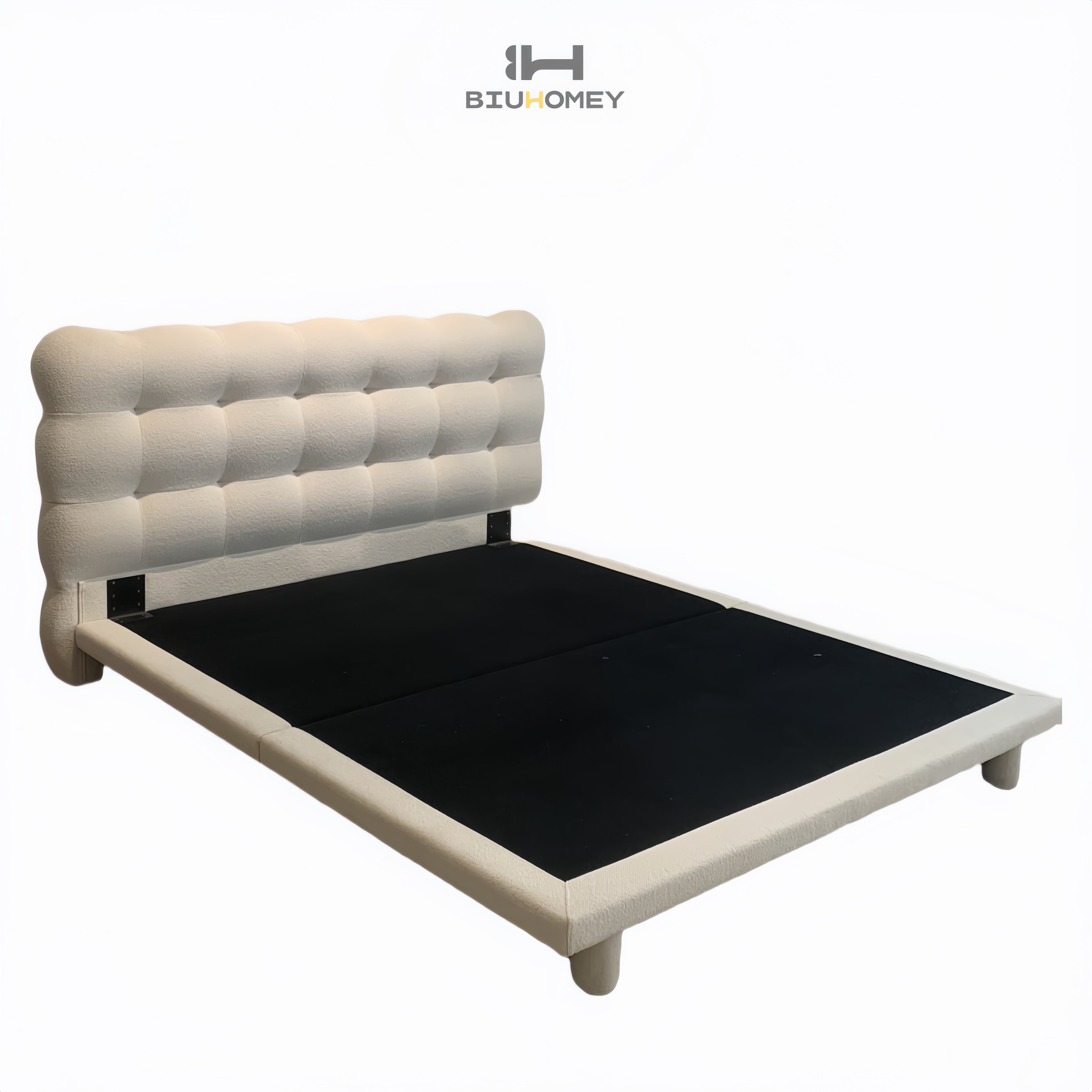 sk111 white flannel bed frame display