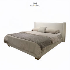 sk112 White bed side with right angle headboard