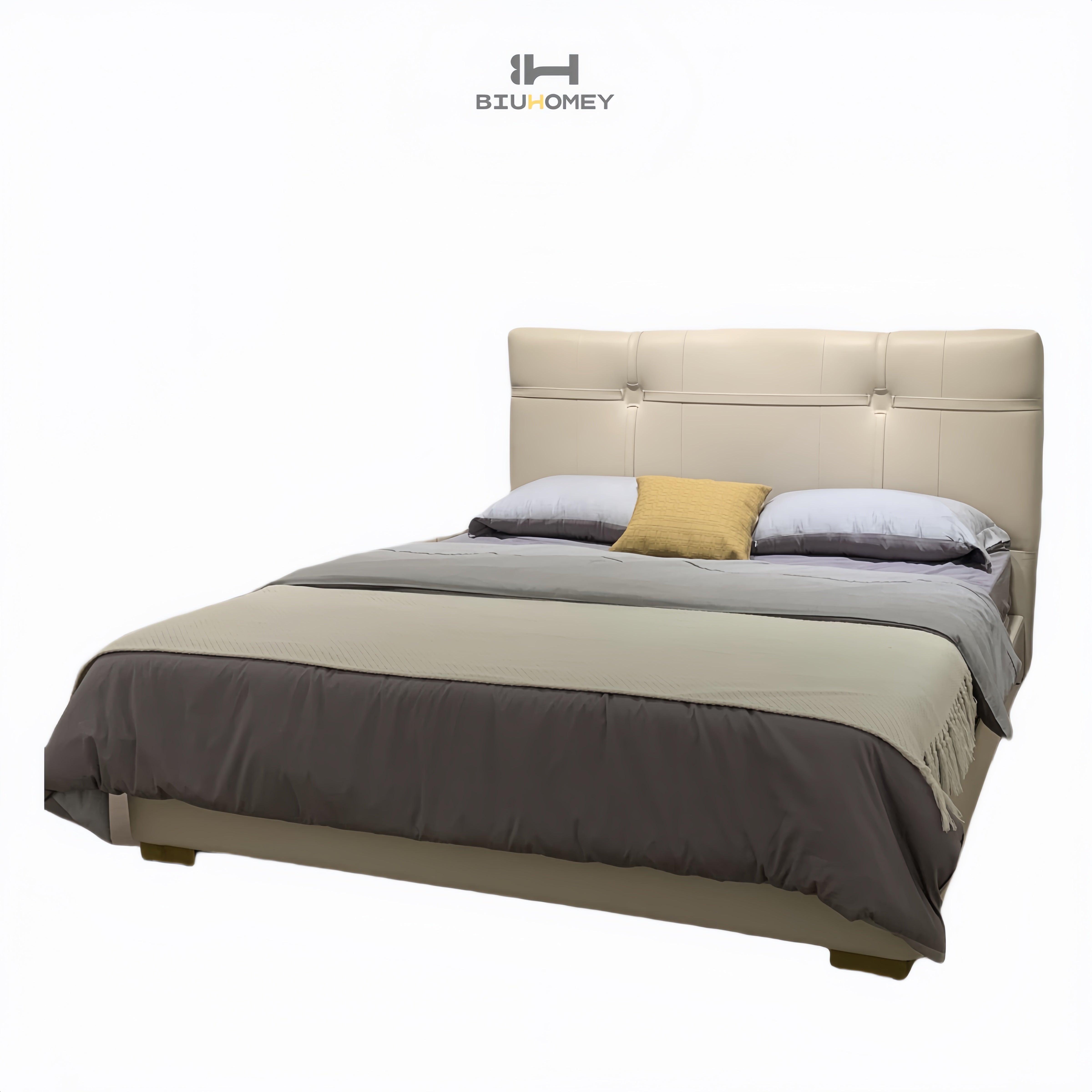 sk113 Eco leather Flesh pink bed frame