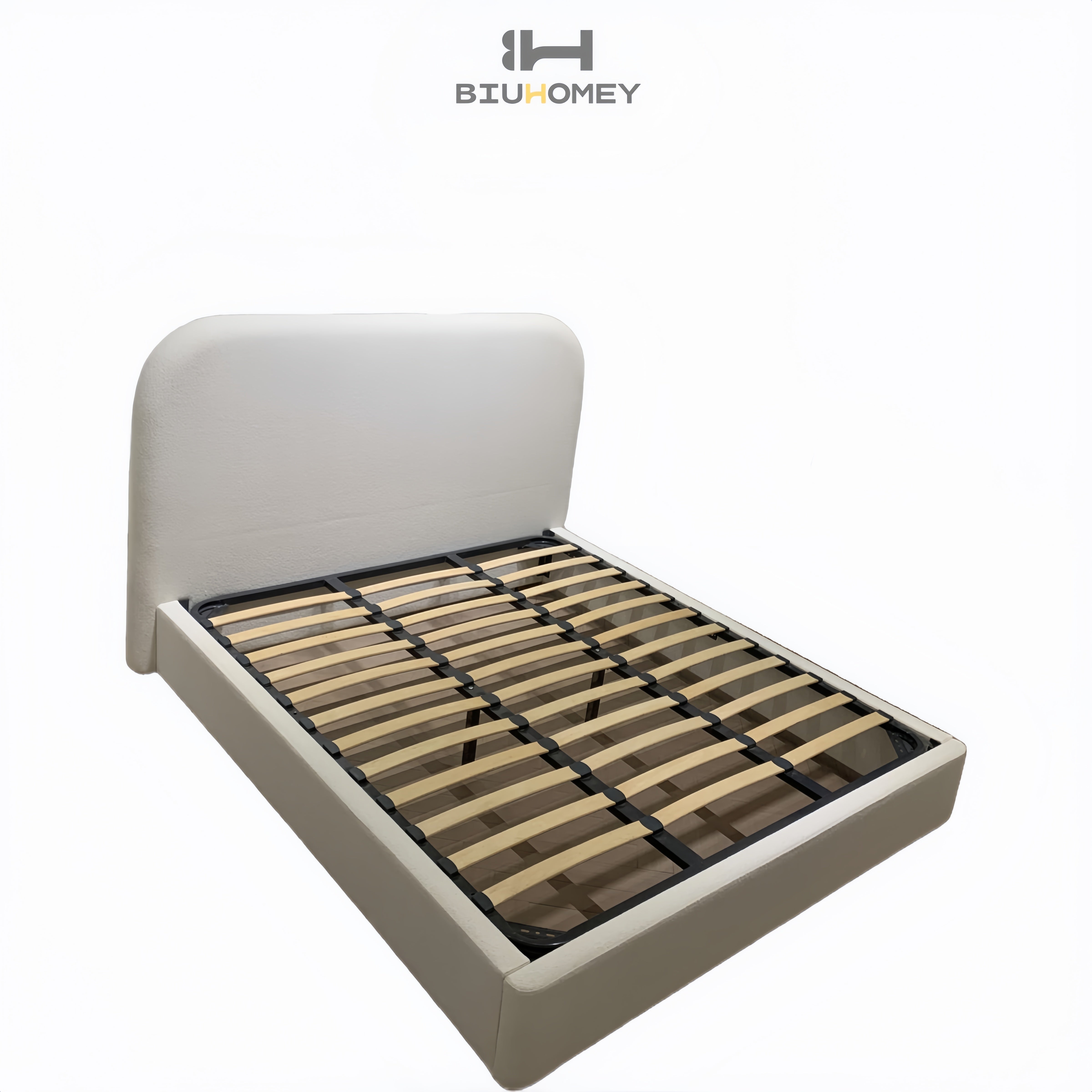 Sk96 bed white simple bed frame 