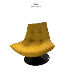 Sillón sofá de cuero artificial de moda Biuhomey amarillo